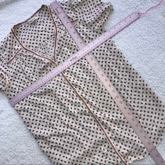 Max Studio blouse ladybug print button down top women’s small short sleeve - Picture 11 of 11